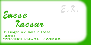 emese kacsur business card